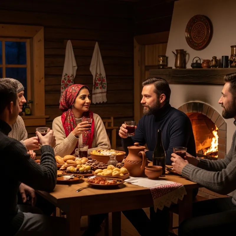 Experience Traditional 'Prostavlyatsya' Gathering in a Cozy Wooden House