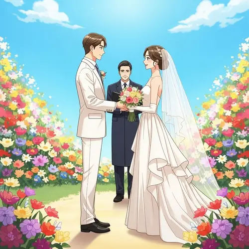 Joyful Caucasian Bride & Groom Exchanging Vows | Wedding Bliss