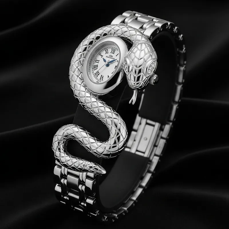 Intricately Designed Serpent Theme Wrist Watch