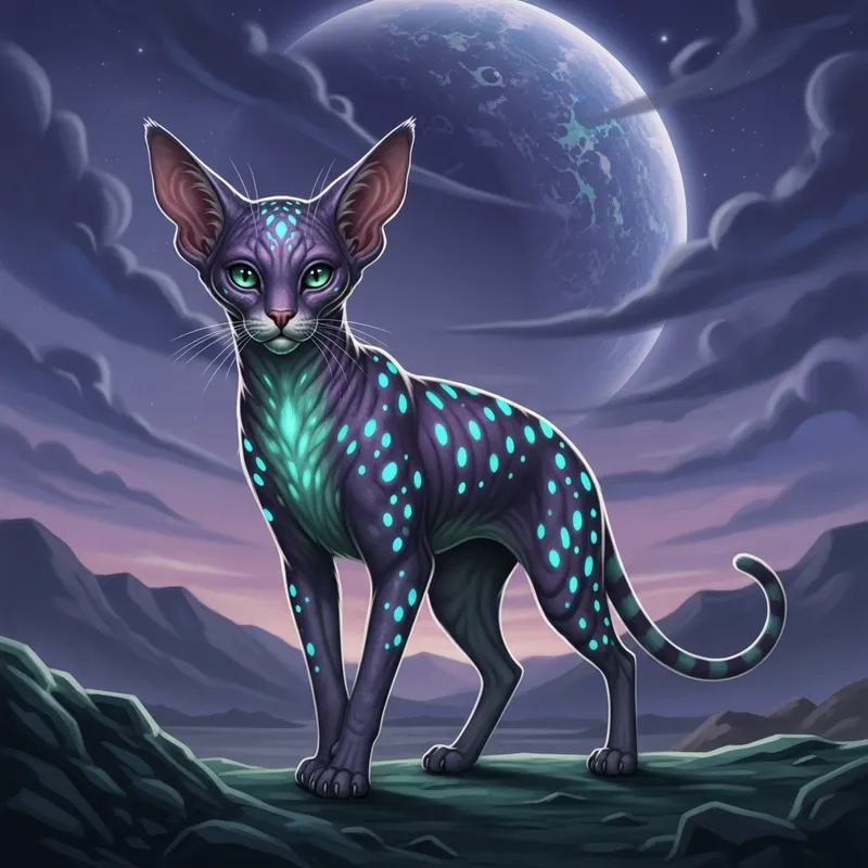 Alien Cat: Majestic Feline of Unfamiliar Terrain