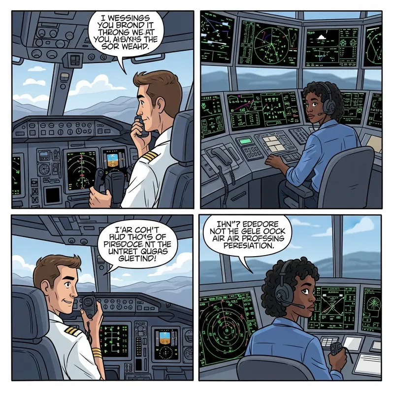 Pilot's Tale: Comic Strip of Air Traffic Control Communication