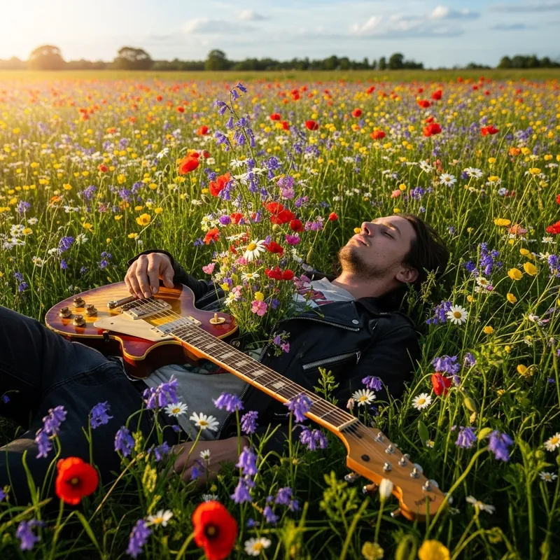 Flower Field Rock Star | Guitar Harmony Musician