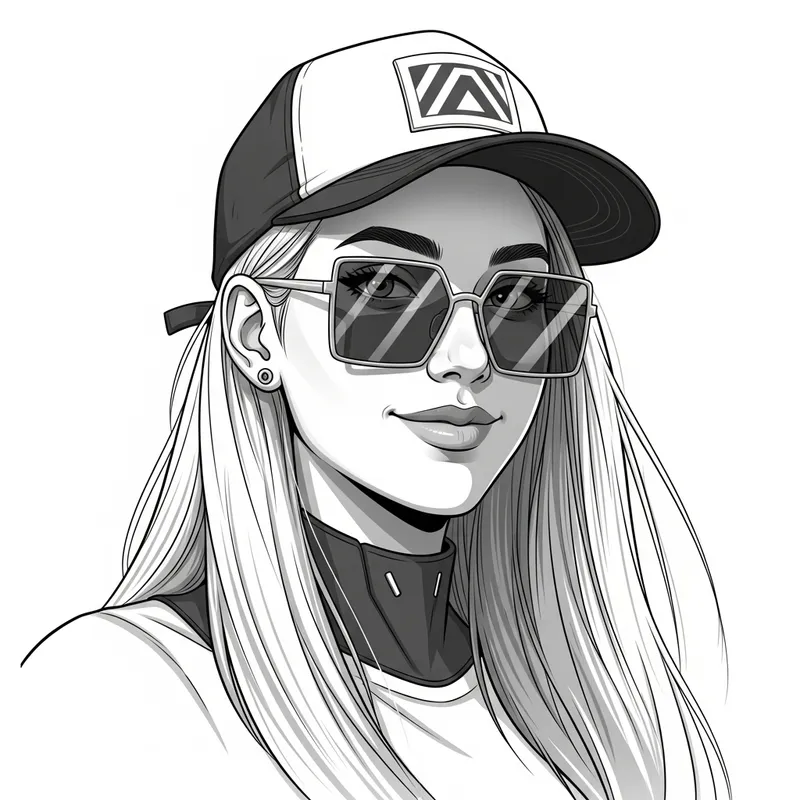 Cinematic 2D Illustration of Young Hispanic Woman