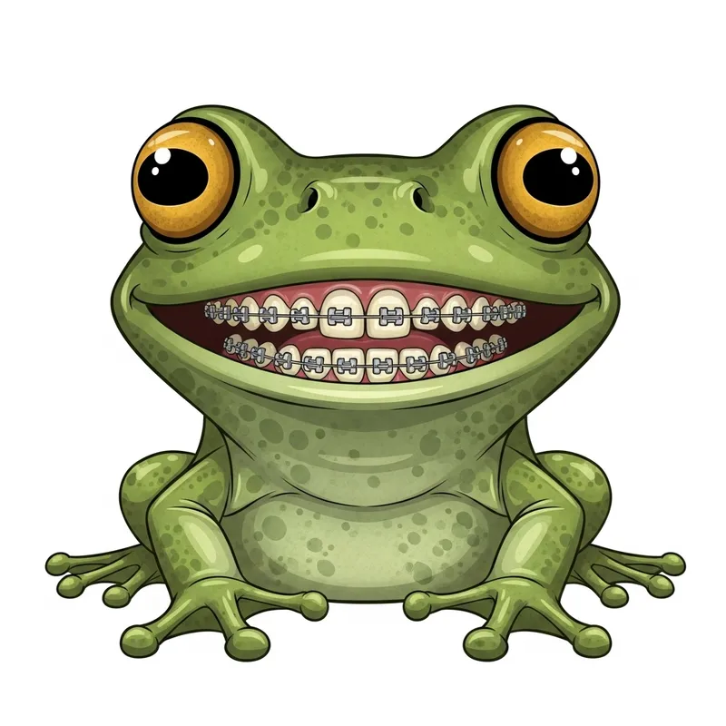 Happy Frog with Braces | Orthodontic Dental Services