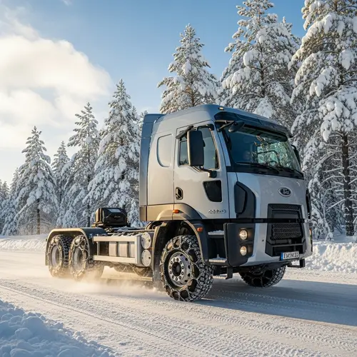 Ford Trucks 4442D Model Truck on Snowy Road
