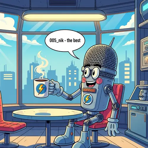 Whimsical Microphone Artwork in Coffee Shop Interior