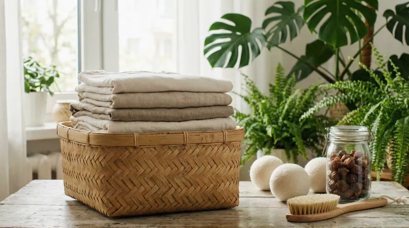 Eco-Friendly Laundry in a Bamboo Basket