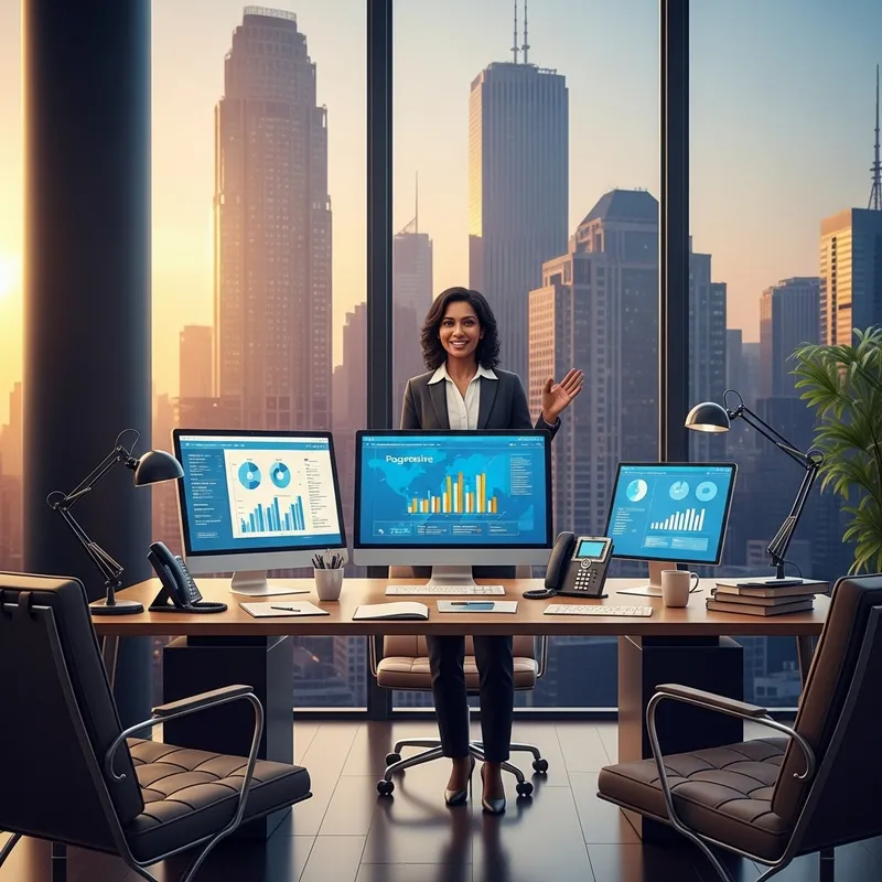 Empowerment and Modernity in Sleek Corporate Setting