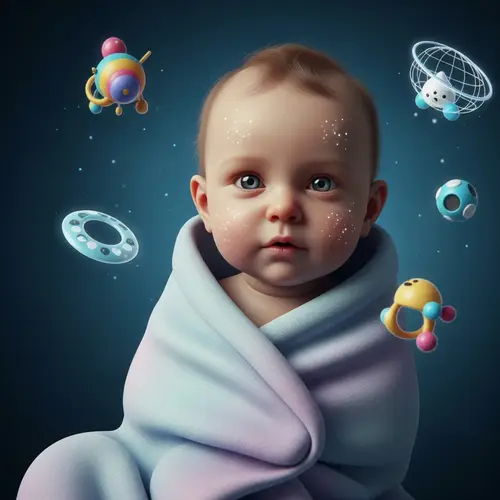 Futuristic Human Baby with Luminescent Skin