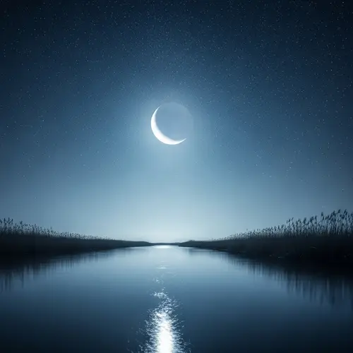 Magical Starry Night Sky by the Calm River