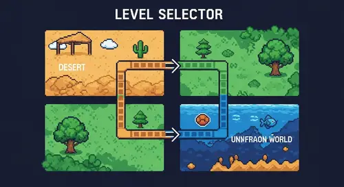 Pixelated Level Selector Map for Classic Games