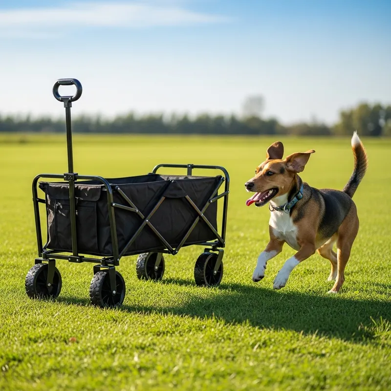 Lightweight Black Camping Trolley: Perfect for Outdoor Fun