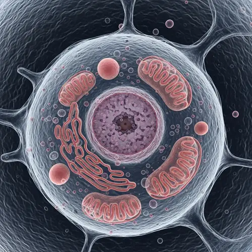 Microscopic View of Cell Organelles: Nucleus, Mitochondria, Endoplasmic Reticulum