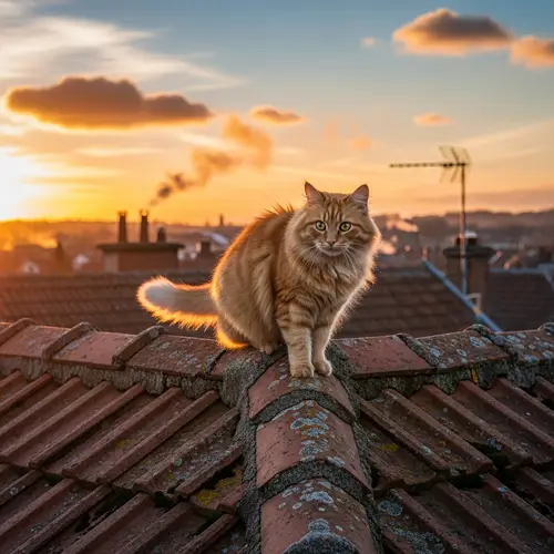 Cat Atop Roof - Enjoy the View | Website Name