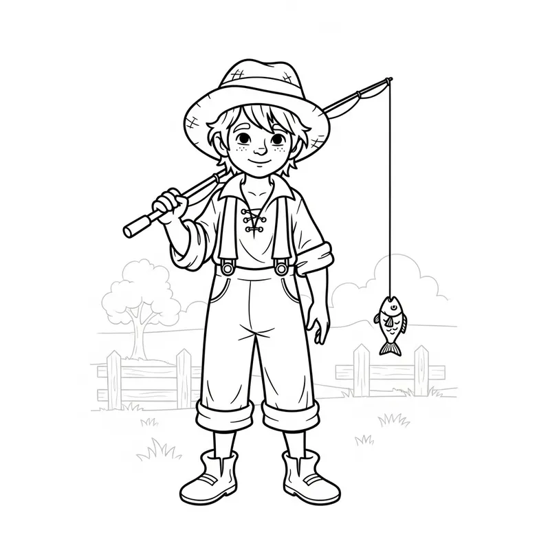Tom Sawyer Coloring Page | Full Body Printable