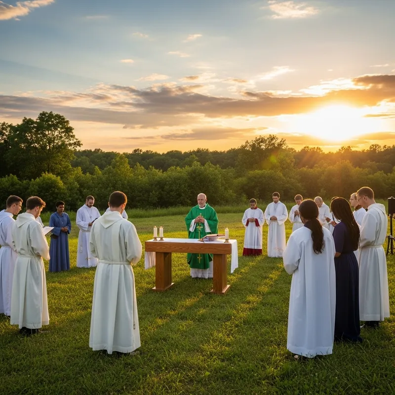 Serene Field Religious Ceremony Outdoors