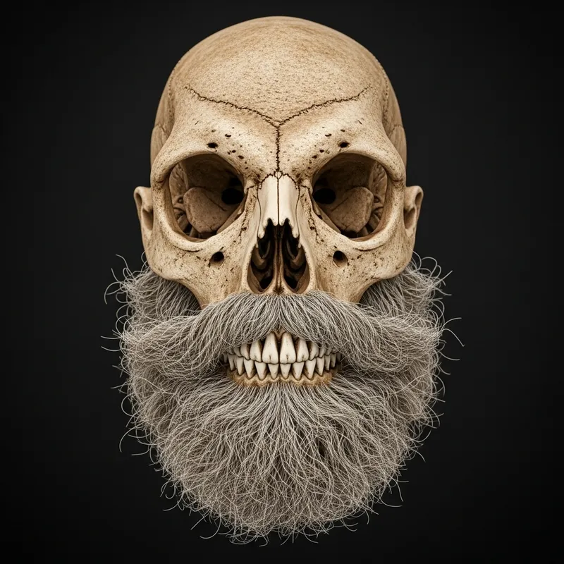 Cowboy Skull with Long Beard: Symbolic Western Spirit Cowboy Skull with Long Beard: Symbolic Western Spirit