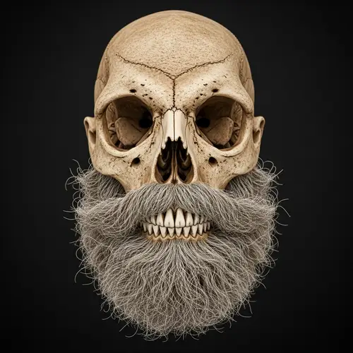 Cowboy Skull with Long Beard: Symbolic Western Spirit