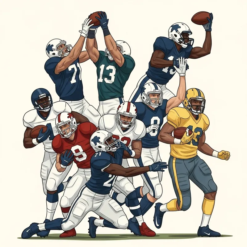 Abstract Football Players in Action Art