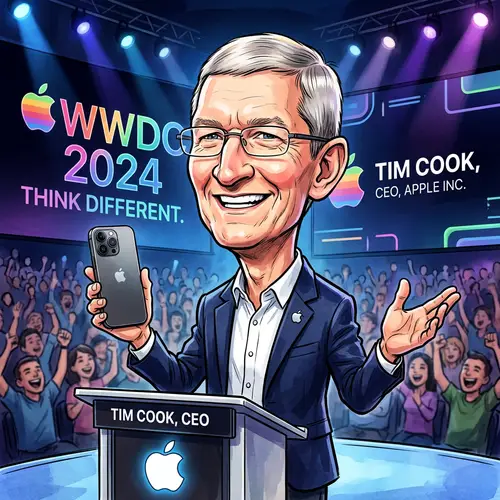 Tim Cook Caricature Art