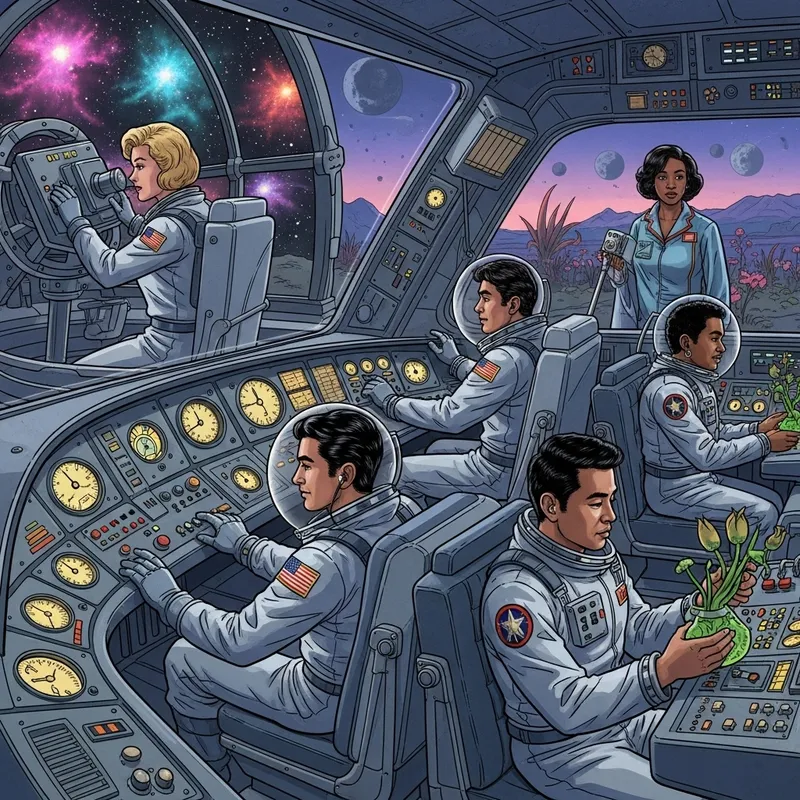 Retro-Futuristic Space Exploration Imagery