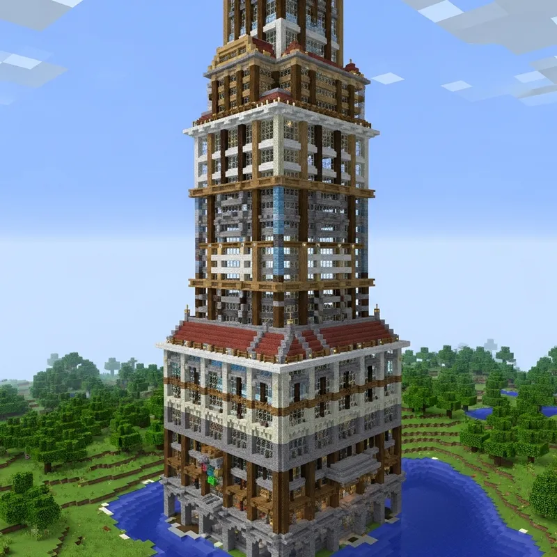 Stunning Minecraft Skyscraper in Beautiful Setting