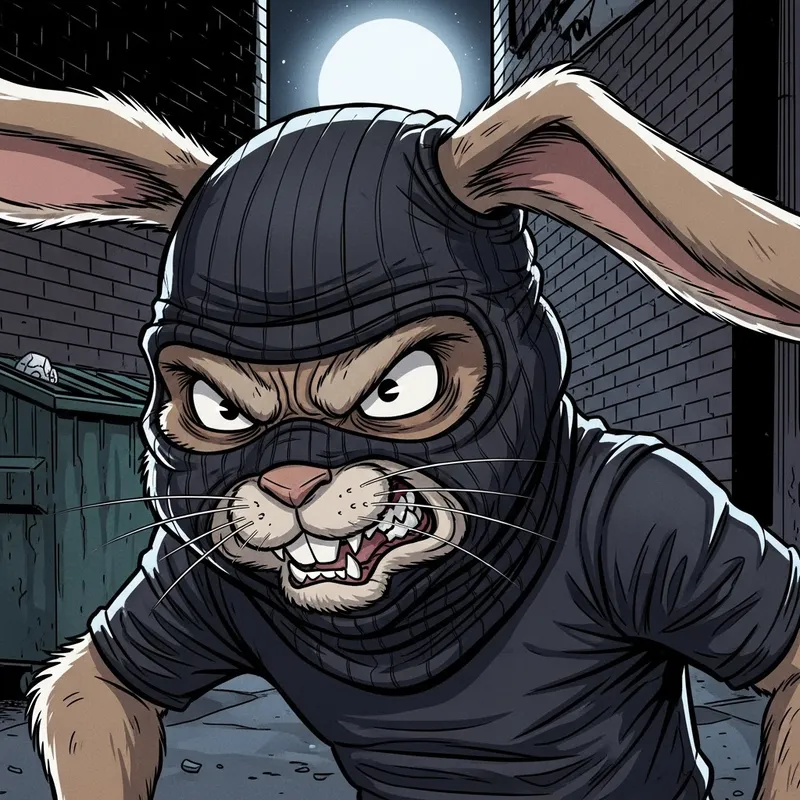 Angry Bunny Bandit: A Rabid Rascal's Sketch