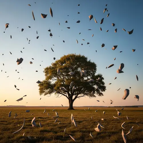 Abstract Lonely Tree Scene | Surreal Landscape Art