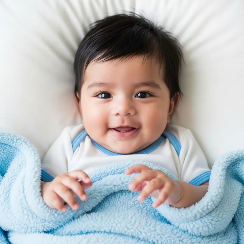 Smiling 3-Month-Old Indian Baby Boy | Shiny Hair & Captivating Smile