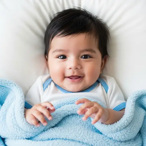 Cheerful 3-Month-Old Indian Baby Boy | Bright Smile & Rosy Cheeks