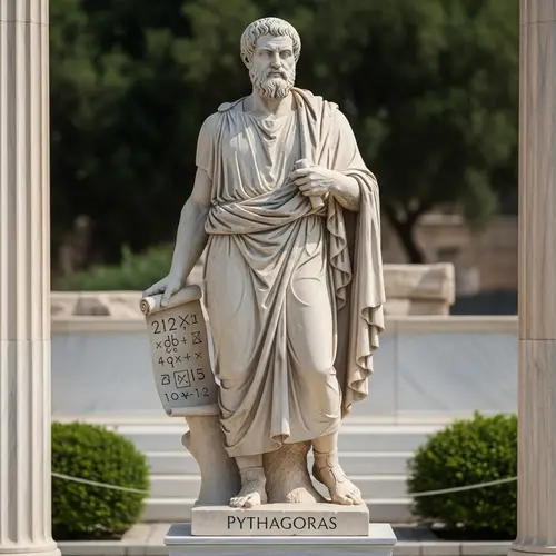 Pythagoras Stone Statue: Ancient Mathematician Sculpture
