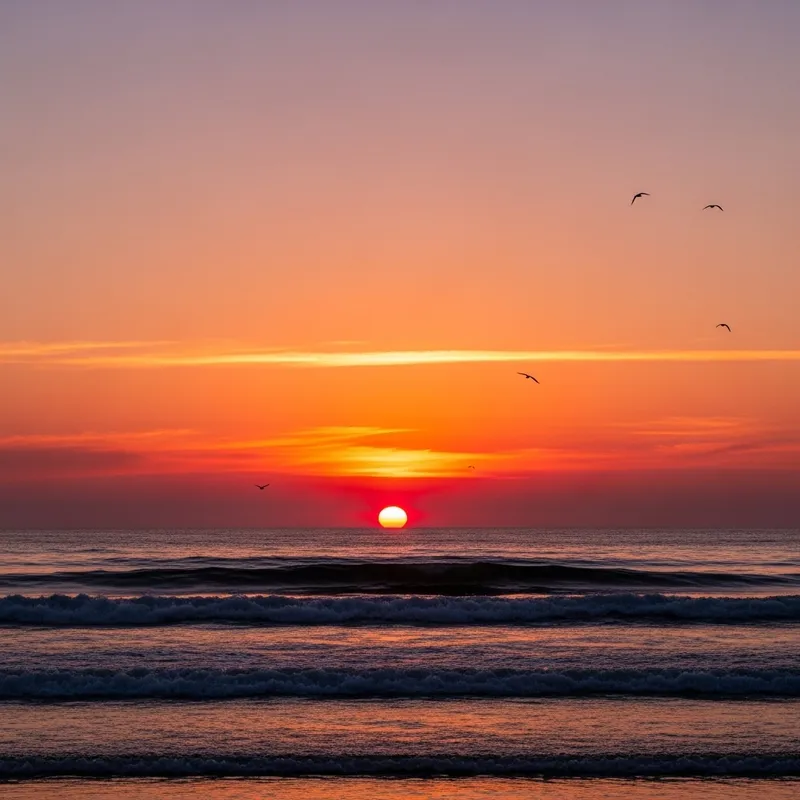 Sunset Over Ocean: A Minimalistic Beauty Sunset Over Ocean: A Minimalistic Beauty