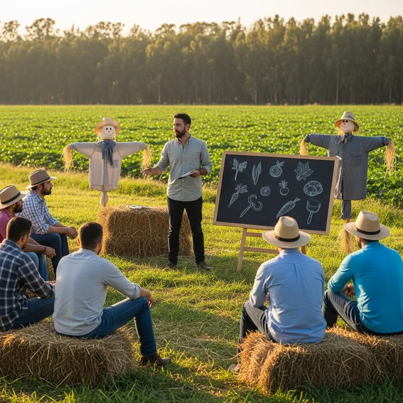 Latin American Professor Inspiring Farmers in Field Classroom