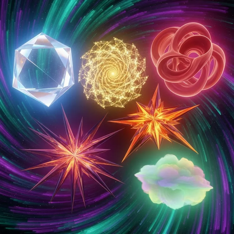 Abstract Interplay of Symbolic Values: Honesty, Intelligence, Love, Courage, Kindness