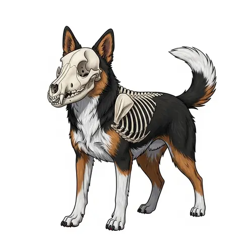 Skulldog: Unique Fusion Creature with Skeletal Canine Features