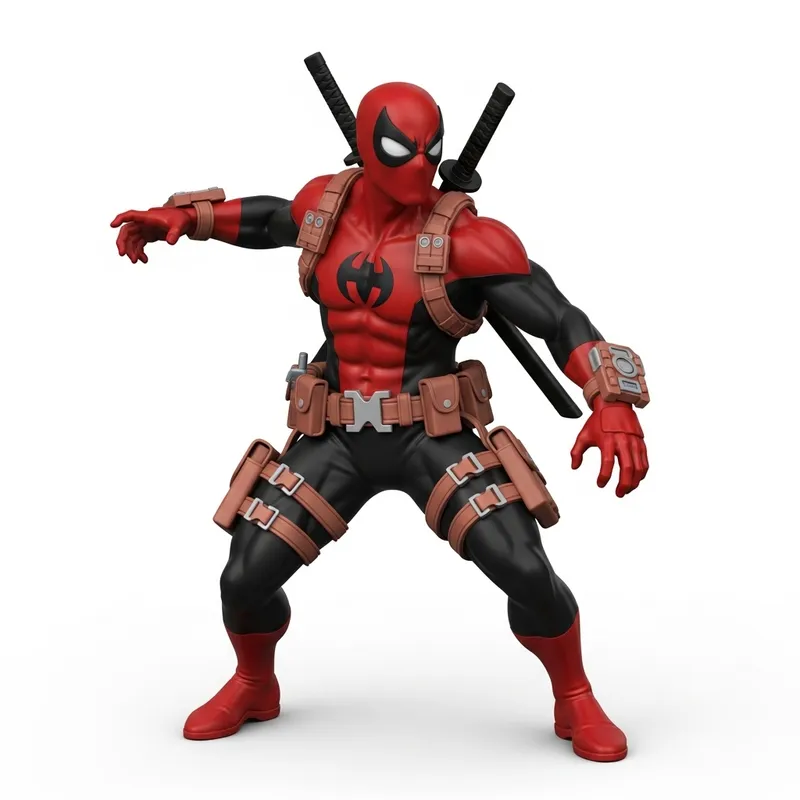 Highly Detailed 3D Printable Deadpool Model | Pose, Suit & Weapons