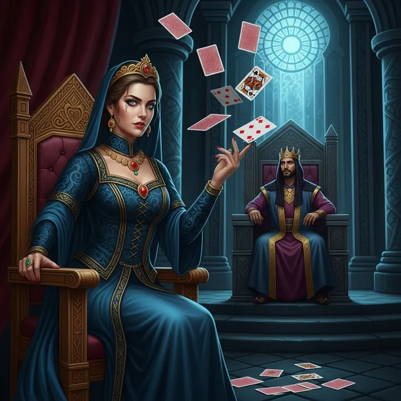 Mystical Showdown: Slavic Woman and Middle-Eastern King