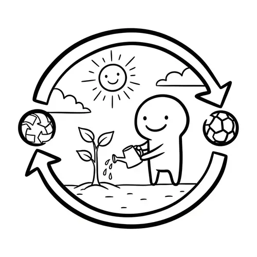 Cute Doodle Encouraging Nurturing and Sustainability