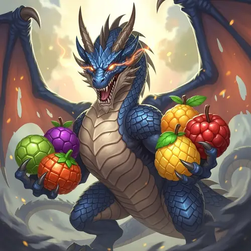 Fruit Blocks Game Dragon: Ferocious & Majestic Character Design