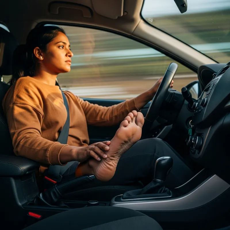 Barefoot Female Driving: Experience the Rush