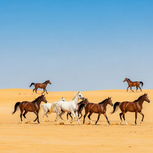Arabian Horses in Qatar Desert | Graceful Scenes of Arabian Breeds
