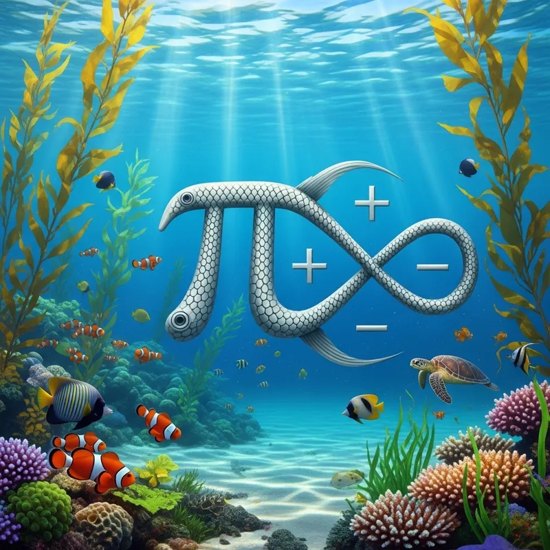 Math-Inspired Fish Swimming in Vibrant Underwater Scene