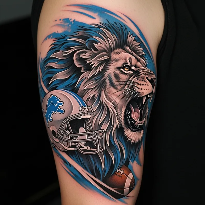 Roaring Lion Tattoo Design | Detroit Lions NFL Fan Art