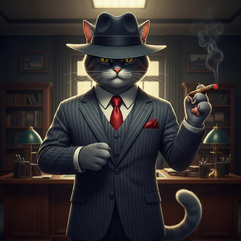 Mafioso Cat: Intimidating Mafia Boss Personality