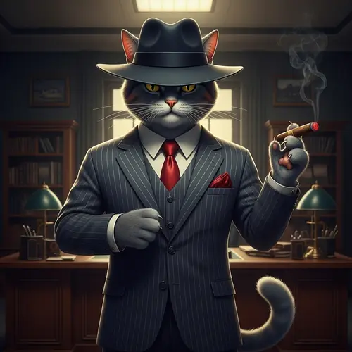 Mafioso Cat: Intimidating Mafia Boss Character