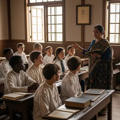 19th-century Classroom Scene in the Philippines