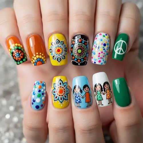 Harmony Day Nail Art Designs - Cultural Unity & Peace Inspirations