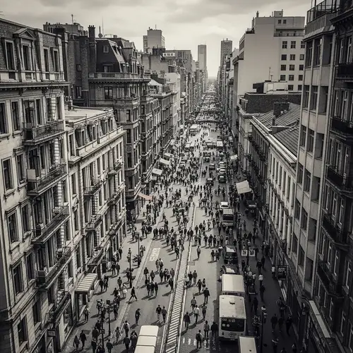 Dynamic Bird's-Eye Cityscape Photography