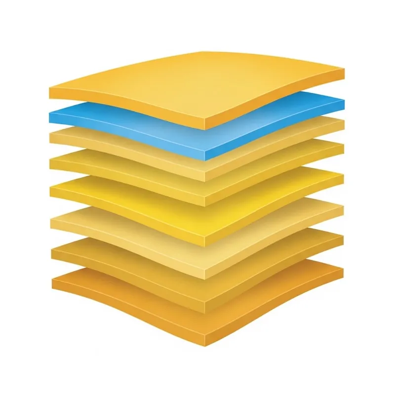 Visualizing 7 Kevlar Layers in Yellow and Blue