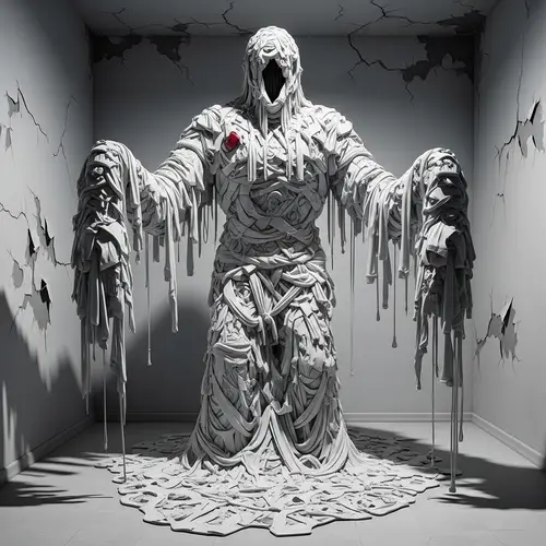 White Clothing Monster - Intriguing Sculpture Art